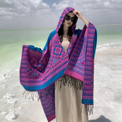Handmade Hooded Poncho for Women