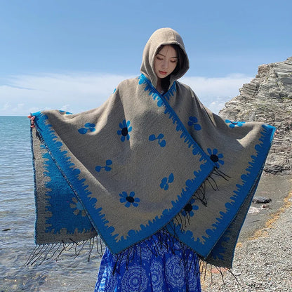 Handmade Hooded Poncho for Women