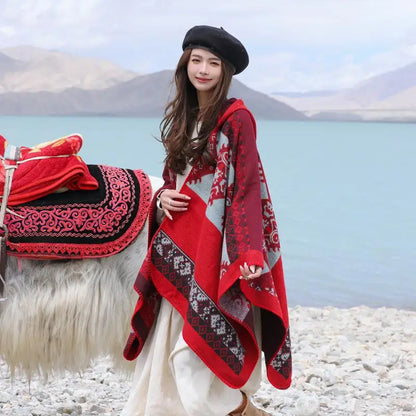 Handmade Hooded Poncho for Women