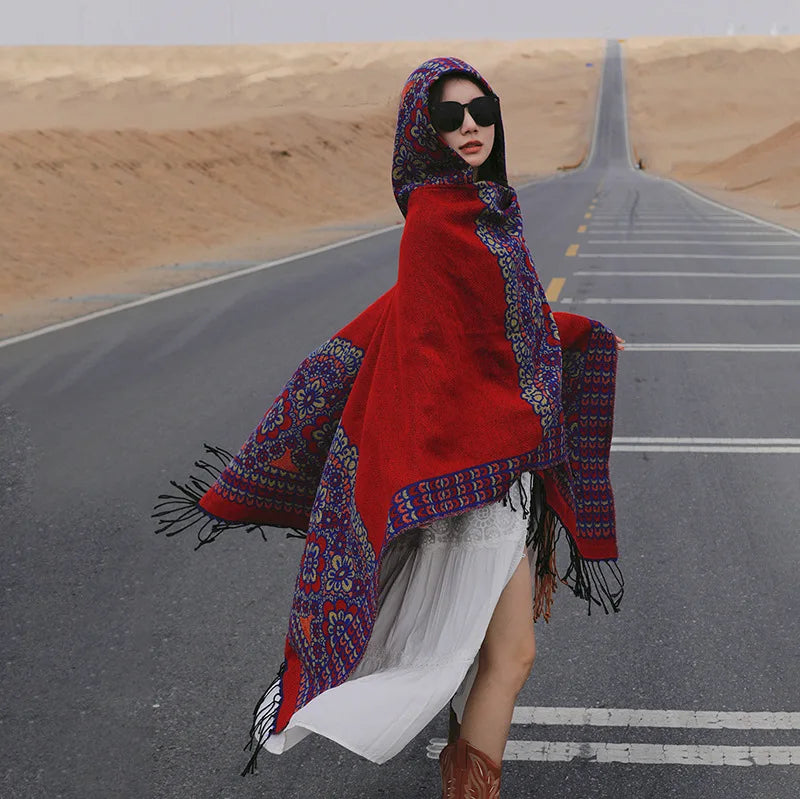 Handmade Hooded Poncho for Women