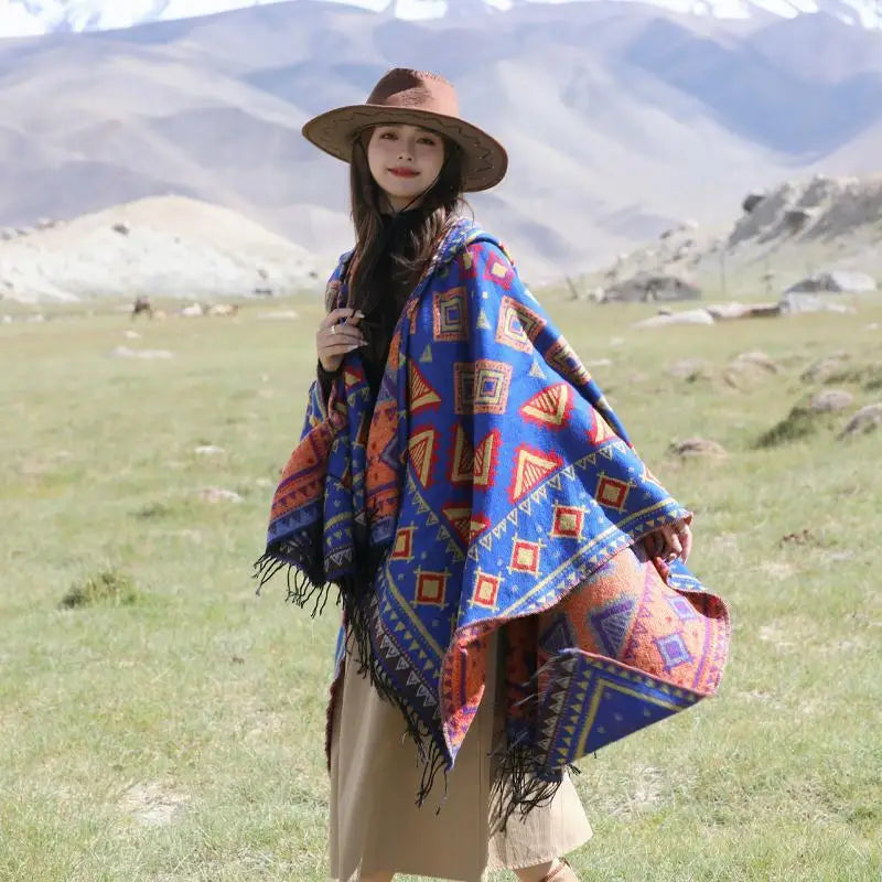 Handmade Hooded Poncho for Women