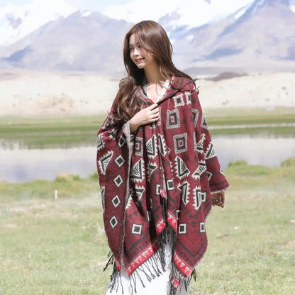 Handmade Hooded Poncho for Women