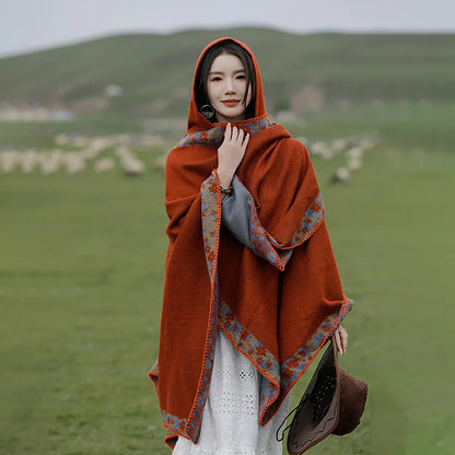 Handmade Hooded Poncho for Women