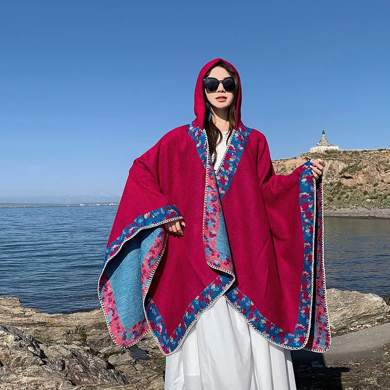 Handmade Hooded Poncho for Women