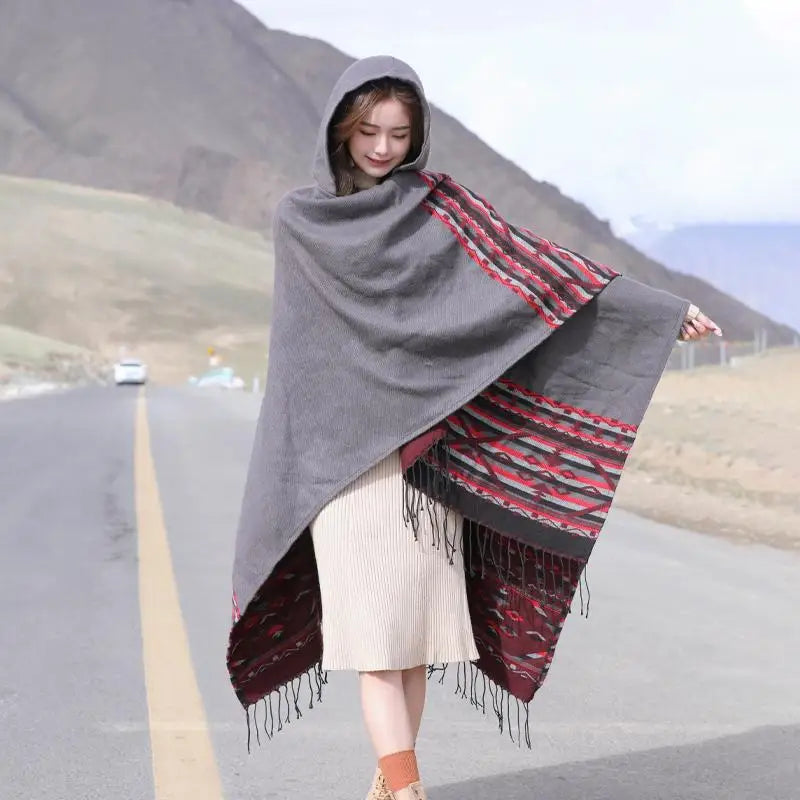 Handmade Hooded Poncho for Women