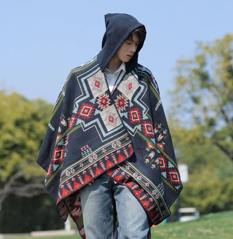 Handmade Hooded Poncho for Men
