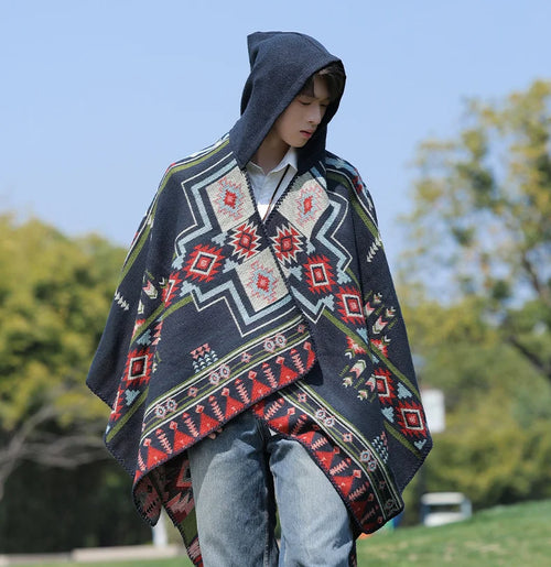 Handmade Hooded Poncho for Men