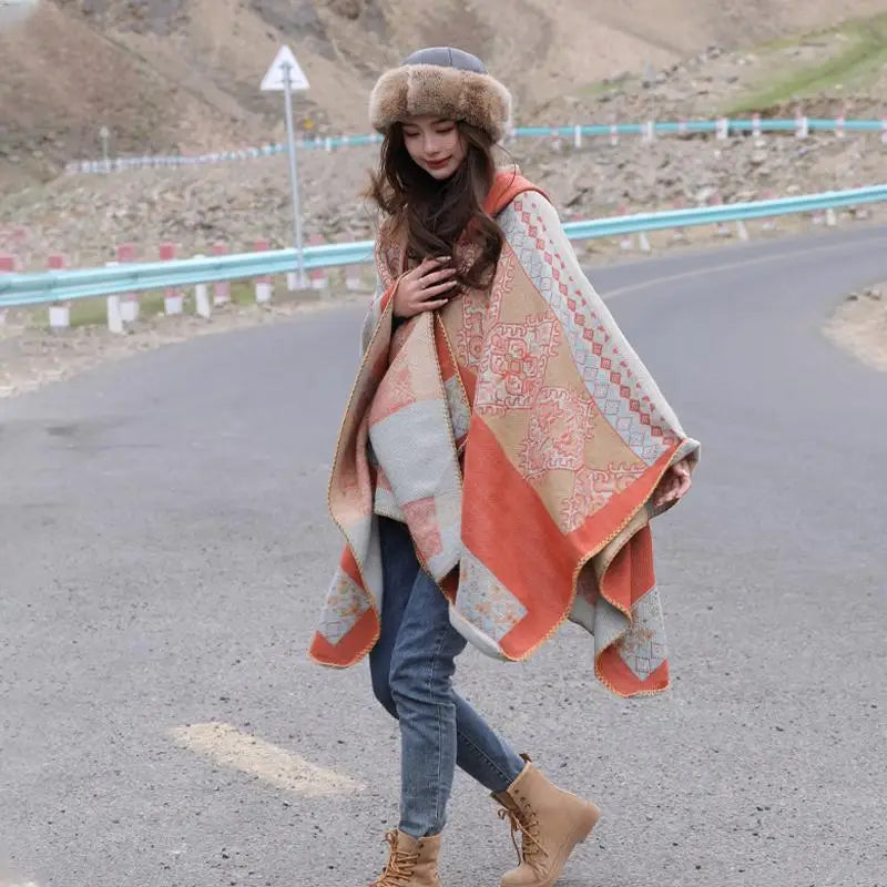 Handmade Hooded Poncho for Women