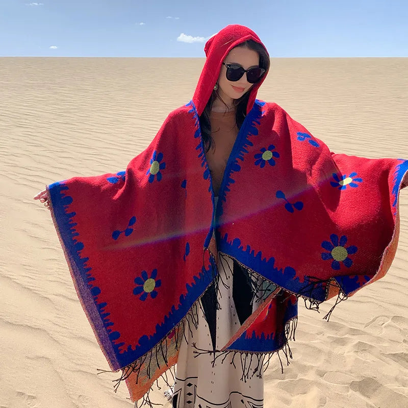 Handmade Hooded Poncho for Women