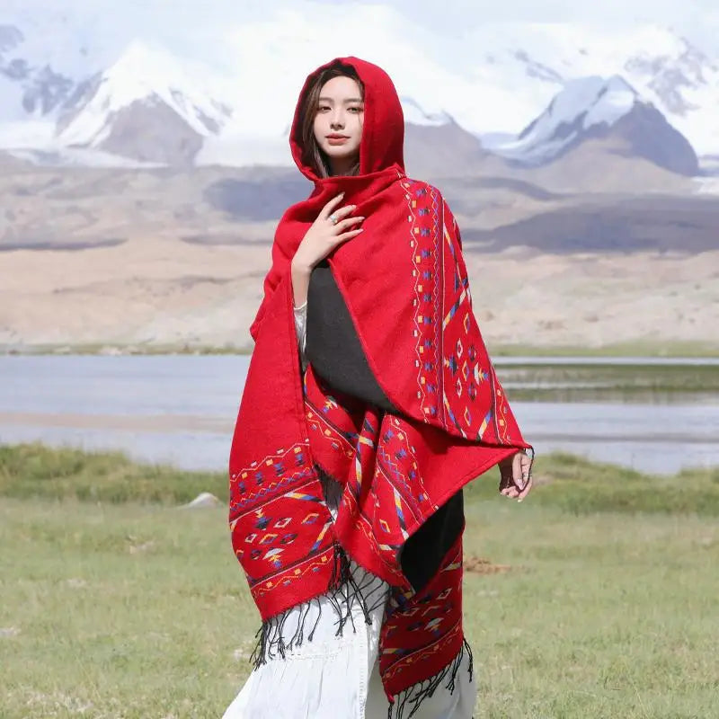 Handmade Hooded Poncho for Women