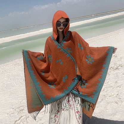 Handmade Hooded Poncho for Women